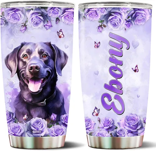 Vista 25 de Regalos personalizados de Beagle para mujeres, esposa, hija, mamá, niña, vaso de acero inoxidable aislado de 20 onzas, taza de viaje, taza de café
