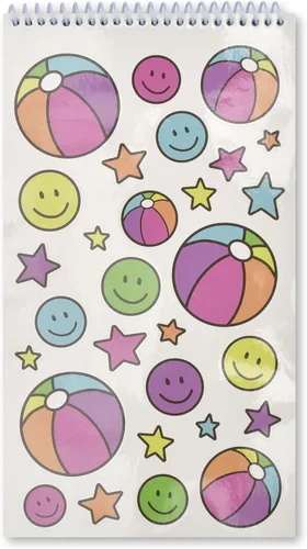 Vista 5 de iscream Seal and Send - Bloc de notas de papelería de 40 hojas con sellos, pelotas de playa 40 Pack, Cute Design, Spiral Bound, Large 10.5" x