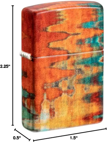 Vista 8 de Zippo Encendedor de bolsillo de color naranja con pinceladas de 540