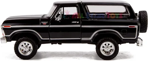 Vista 2 de 1978 Bronco 1:24 Modelo de Coche Fundido SUV SUT Negro con Cap Truck Motormax 79371