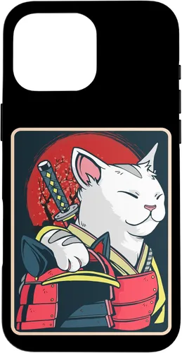 Vista 19 de Arte de gato japonés para iPhone 16 - Espada Katana - Anime Ninja Cat - Funda Catzilla