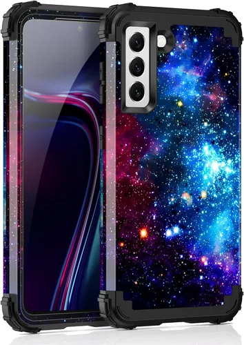 Vista 11 de Rancase Funda para Galaxy S21 FE 5G, tres capas resistentes a prueba de golpes, protección de plástico duro+funda protectora de goma de silicona