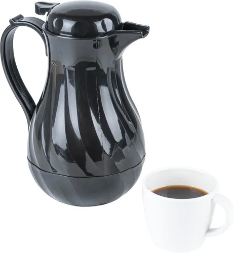 Vista 18 de Restaurantware Jarra térmica para café, paquete de 1 servidor de café aislado de plástico de 20 onzas con mango ergonómico, cafetera negra