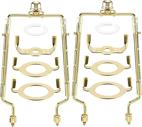 Vista 10 de juego de soporte de arpa de pantalla de lámpara de 7 8 9 10 pulgadas, arpas de lámpara ajustables y finales, se adapta tanto a la varilla de lámpara