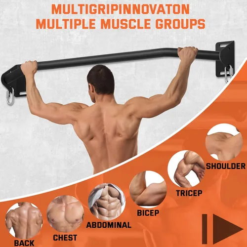 Vista 7 de Pull Up Bar Wall Mounted-Heavy Duty Joist Mounted Pull Up Bar-Premium Strength Training Pull-Up Bars-Fast and Easy Installation for Home and Garage