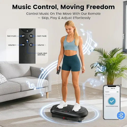 Vista 2 de Vibration Plate Exercise Machine for Lymphatic Drainage, Vibrating Fitness Platform, Full Body Shaker Workout Equipment, Vibration Platform Machines