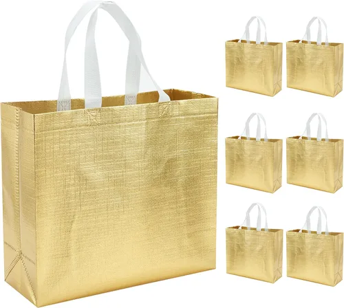 Vista 7 de 6 piezas de bolsas de regalo grandes reutilizables con asas para fiesta y boda