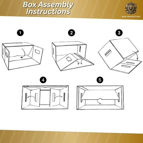 Vista 6 de Max Protection Cajas de almacenamiento de cómics, paquete de 1, cartón corto para 150 a 175 cómics, diseño de doble grosor, caja apilable de alta