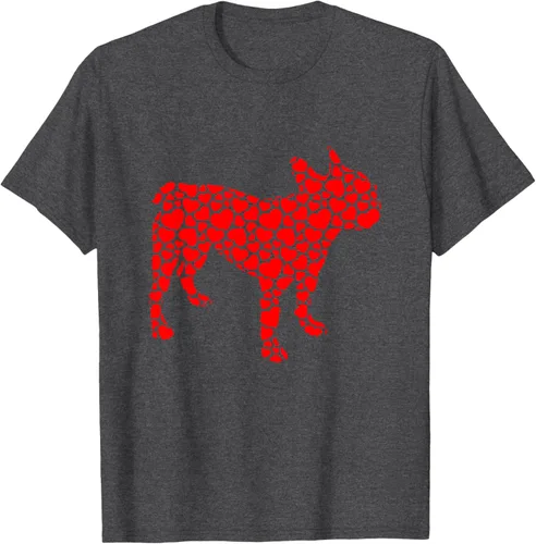 Vista 23 de Camiseta de San Valentín con forma de corazón Bulldog francés, Negro
