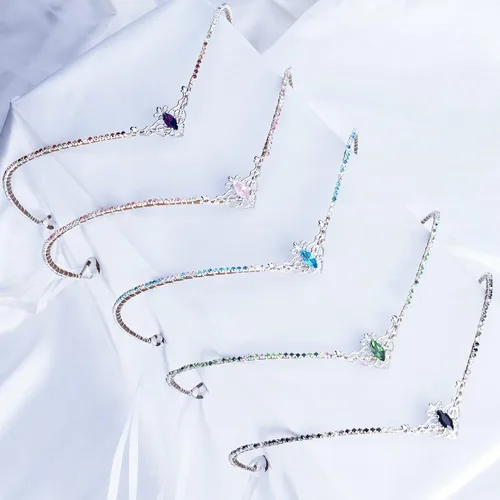 Vista 6 de MOSTORY Tiara negra hecha a mano con diamantes de imitación de elfo, corona de cristal de hada, círculos de cuarzo para mujeres, princesa