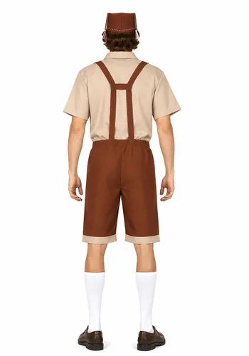 Vista 3 de Disfraz Masculino Wilhem Witbier Lederhosen Alemán Multicolor