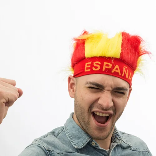 Vista 2 de Gorro Peluca Bandera de España Th3 Party