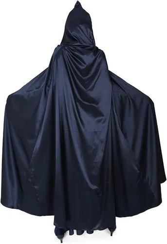 Vista 2 de miccostumes Disfraz de cosplay para mujer, con capa con capucha, color azul