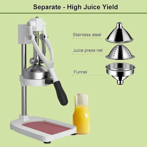 Vista 2 de Exprimidor y triturador de frutas profesional con base de hierro fundido; pie de ventosa para jugo de sandía y tomate, naranja ~