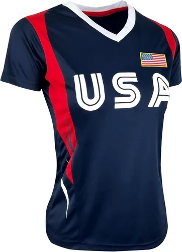 Vista 5 de USWNT Players - Camiseta oficial de la Asociación Nacional de Fútbol Femenino de Estados Unidos, Lavelle USA Flag Camiseta de tallas juveniles