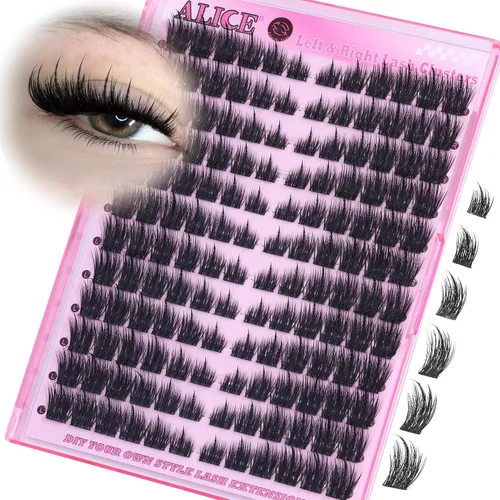 Vista 10 de Extensiones de pestañas en racimo naturales ALICE, pestañas en racimo DIY, pestañas en racimo individuales suaves, 154