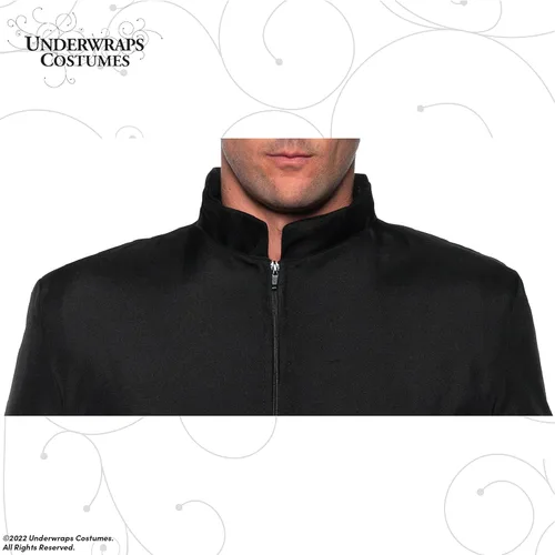 Vista 4 de UNDERWRAPS Capa de vinilo negro - Agente secreto espía disfraz de Halloween para hombre