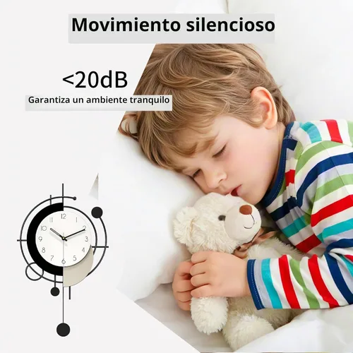 Vista 6 de Reloj de pared grande para decoración de sala de estar, reloj de pared decorativo moderno en negro con péndulo, de madera, funciona con pilas, sin