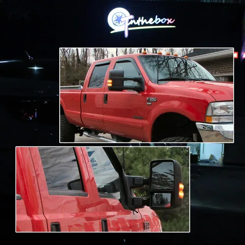 Vista 8 de Luz de marcador LED para espejo de 2008-2016 Ford F250 F350 F450 Super Duty, luz de señal de giro ámbar, lente ámbar