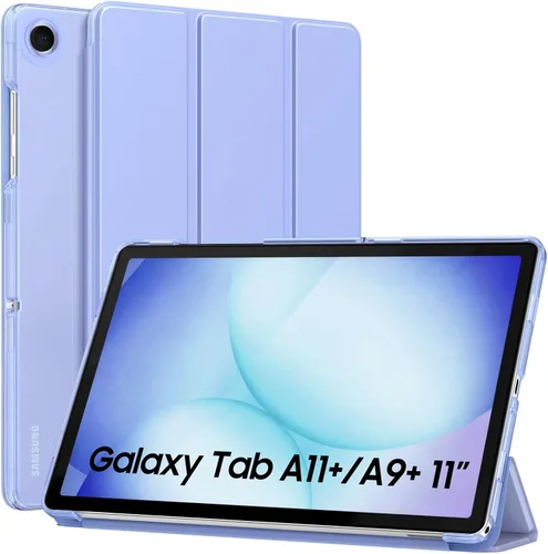 Vista 51 de MoKo Funda para Galaxy Tab A9+/A9 Plus de 11 pulgadas 2023, Funda Protectora Inteligente Delgada con Soporte y Carcasa Trasera Translúcida de PC