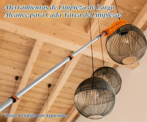 Vista 5 de Limpiador de ventilador de techo flexible/ Plumero de ventilador lavable para techos altos/ Se adapta a todos los postes de extensión con rosca