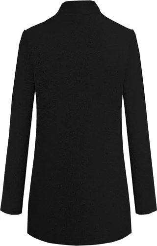 Vista 4 de Omoone Chaqueta básica de cuello alto para mujer, chaqueta ajustada con solapa con muescas