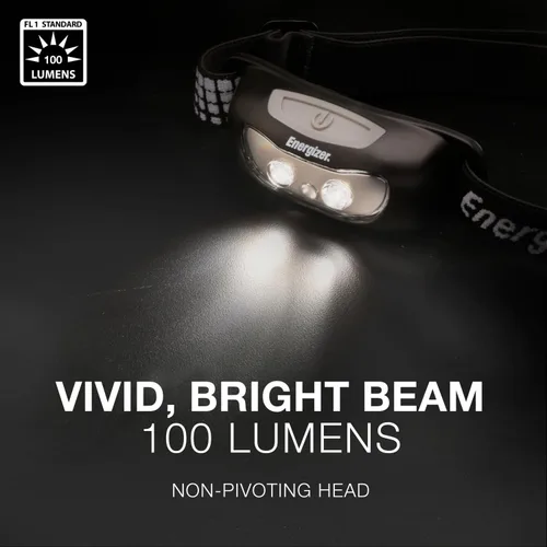 Vista 8 de Energizer Universal+ - Linterna frontal LED (paquete de 2), lámpara de cabeza brillante para exteriores, luz de campamento y emergencia, IPX4 Negro