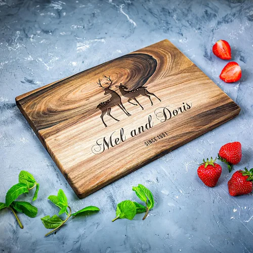 Vista 6 de Tabla de cortar personalizada, tabla de cortar grabada, tabla de cortar personalizada, regalo de boda, despedida de soltera, aniversario