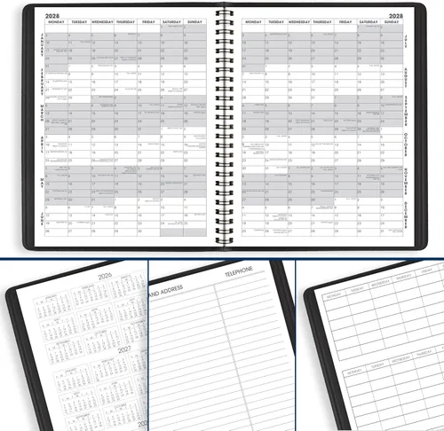 Vista 5 de AT-A-GLANCE Planificador 2026-2027 - Calendario académico mensual de 18 meses de julio a diciembre, 7 x 8-3/4 pulgadas, negro (7012705)