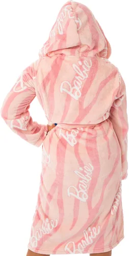 Vista 3 de Barbie Hooded Bathrobe All Over Print Dressing Gown Womens robe