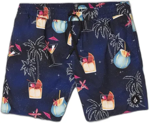 Vista 4 de Volcom Traje de baño estándar de 17 pulgadas con cintura elástica para hombre, Lavanda perla