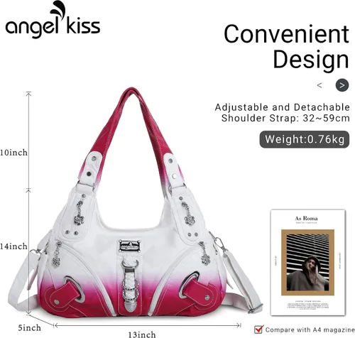 Vista 2 de Angelkiss Hobo Carteras y bolsos para mujeres Bolso de mano para mujeres Carteras grandes Bolsos de hombro diarios Purses, handbags, Handbag, Women