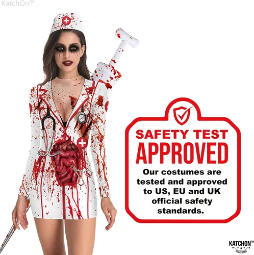 Vista 9 de KatchOn, Bloody Nurse Halloween Costumes for Women - Halloween Costume Adult Zombie Nurse Costume for Halloween Party