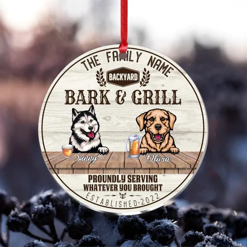 Vista 4 de SILYHEART Christmas Acrylic Ornament Husky & Labrador Retriever Christmas Ornaments Family Dog Name Funny Hope Your Like Dogs Car Hanging Ornament