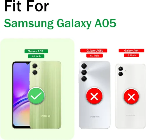Vista 2 de LeYi Funda compatible con Samsumg Galaxy A05 4G: Galaxy A05 4G con resistente a los golpes, 3 en 1 de cuerpo completo, protección resistente