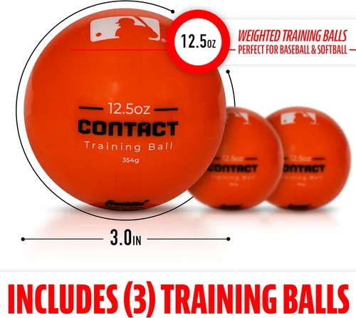 Vista 2 de Franklin Sports MLB Home Run - Pelota de entrenamiento - 12.5 onzas - Paquete de 3