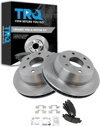 Vista 122 de TRQ Juego de pastillas de freno y rotor de cerámica trasera compatible con Honda Accord V6 1998-02 3.0L con frenos de disco traseros 02-06 Acura RSX