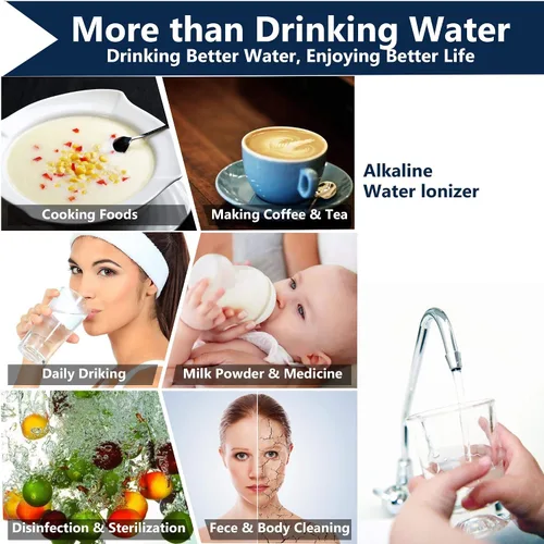 Vista 7 de Ionizador de agua alcalina, hasta -500 mV ORP, máquina purificadora de agua con pH 3.5-10.5, filtro de agua alcalina para el hogar con 7 ajustes