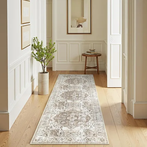 Vista 14 de jinchan Alfombra floral primaveral de 2 x 3 pies para entrada, alfombra desgastada lavable, de pelo corto, suave, pequeña, antideslizante, tapete
