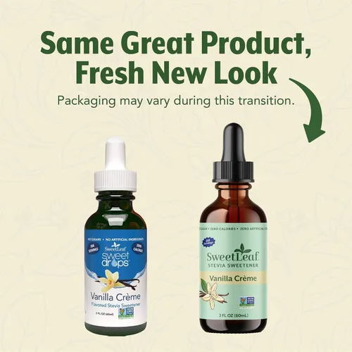 Vista 3 de Edulcorante líquido Sweet Drops de stevia, crema de vainilla, de la marca SweetLeaf Gotas dulces, extracto orgánico de hoja de stevia, cero