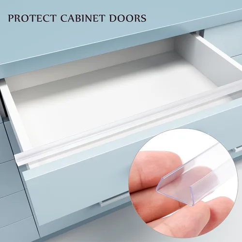Vista 5 de Tugaizi 8 protectores de vinilo rígido de plástico transparente para puertas de gabinete, protector de borde de plástico para proteger el gabinete