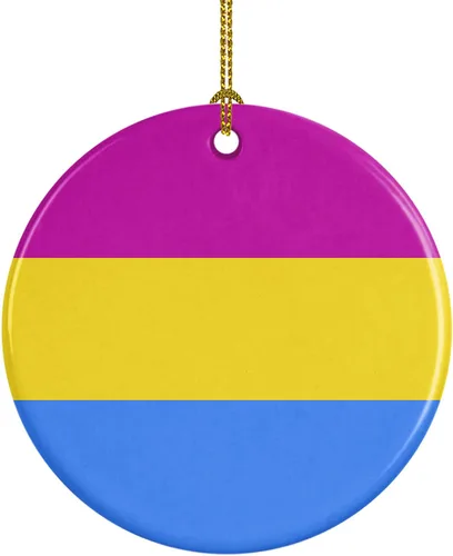 Vista 9 de Caroline's Treasures Trigender Pride - Adorno de cerámica para colgar en el árbol de Navidad, para el hogar, Navidad, fiestas, regalo, 3 pulgadas