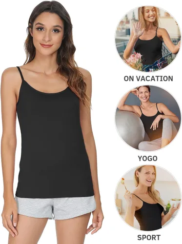 Vista 4 de Vislivin - Camiseta sin mangas para mujer con tirantes ajustables
