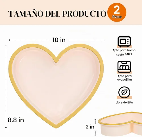 Vista 4 de FUNBAKY Moldes de silicona con marco reforzado de metal en forma de corazón, 10 pulgadas, moldes antiadherentes para moldes para pasteles Pan