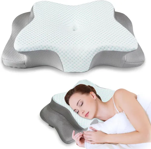 Vista 11 de Almohada Cervical para Alivio del Dolor para Soporte del Cuello, Almohada Ergonómica Ajustable para Dormir Cómodamente, Almohadas Ortopédicas