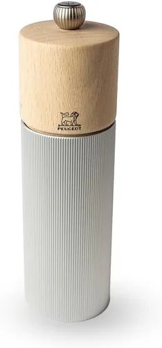 Vista 10 de Peugeot - Molinillo de pimienta de línea Classic con ajuste de molienda - Aluminio y madera certificada PEFC - Fabricado en Francia - Color natural.