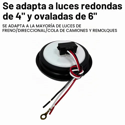 Vista 3 de Enchufe de luz de remolque de camión de 3 cables, 10 conectores moldeados de 3 puntas, conector de arnés de coleta en ángulo recto para frenado