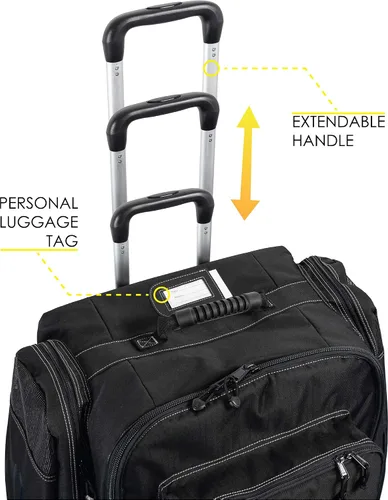 Vista 4 de Cressi Strong Capacity Roller Luggage Bag with Backpack Straps - Moby 5 designed in Italy