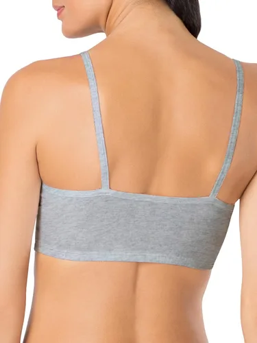 Vista 7 de Fruit of the Loom - Brasier deportivo de algodón con tirantes delgados, en colores modernos, sin broches para mujer, paquete de 3