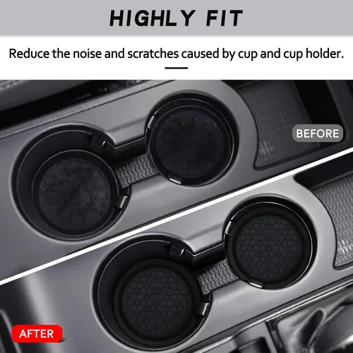 Vista 2 de Auprite Posavasos para tazas de coche, 2 unidades de 2.77 pulgadas Posavasos universales para portavasos de coche, alfombrillas antideslizantes